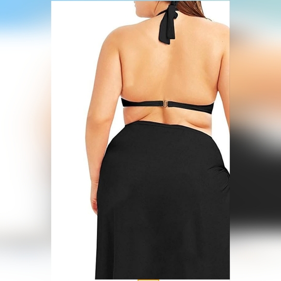 Khaki Maxi Swimsuit Coverup with Strappy Design - Picture 6 of 8